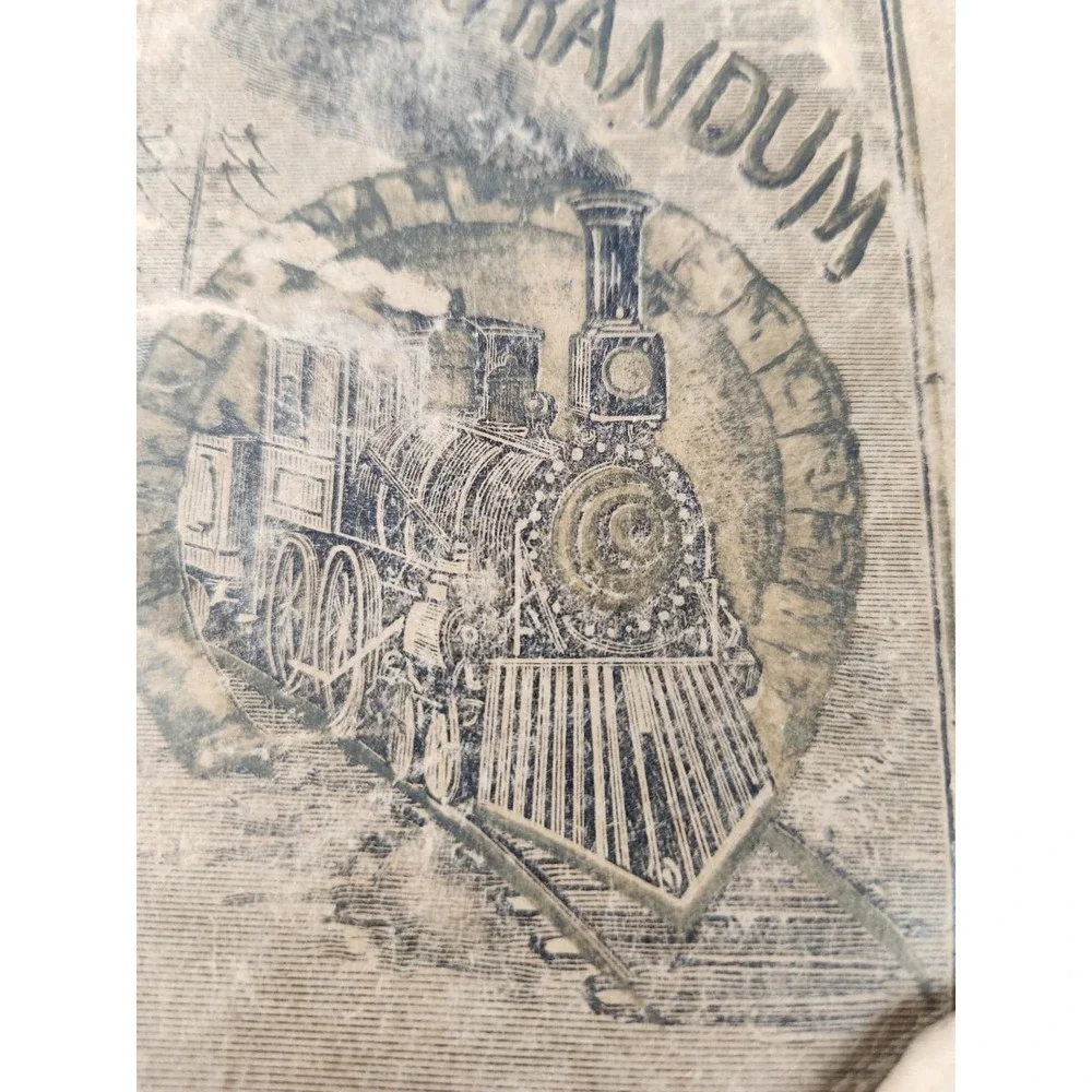 Antique Train memorandum Blank notebook Steam Engine Logbook Conductor Notes Vtg